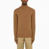 Drumohr Camel-coloured Turtleneck Sweater In Wool In Brown