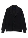 Drumohr Shawl-collar Patch-pocket Cardigan In Black
