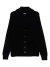 Drumohr Shawl-collar Patch-pocket Cardigan In Black