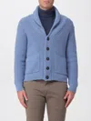 Drumohr Cardigan With Shawl Collar And Applied Pockets In Blue
