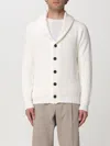 Drumohr Man Cardigan Ivory Size 48 Merino Wool In Weiss