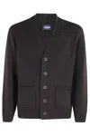Drumohr Cardigan Lana Merinos Doppio Filo In Black