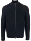 Drumohr Cardigan With Pockets And Zip In Blue