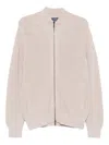 Drumohr Cardigan With Pockets And Zip In Sand