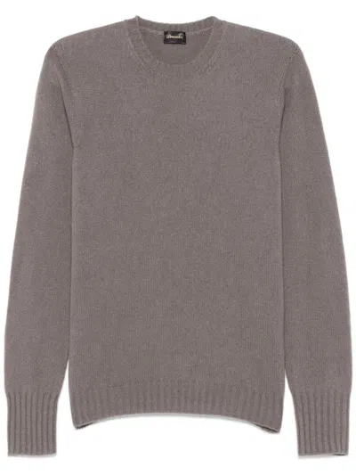 Drumohr Cashemere Crew-neck Sweater In Grey