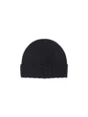 Drumohr Navy Blue Cashmere Beret In Black
