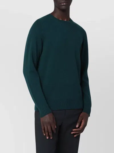 Drumohr Cashmere Crew Neck Long Sleeve Sweater In Blue