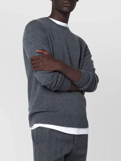 Drumohr Cashmere Crew Neck Long Sleeve Sweater In Gray