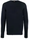 Drumohr Black Wool Crew Neck Sweater