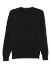 Drumohr Ultimate Cashmere Long Sleeve Crew-neck Sweater In Black