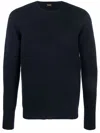 Drumohr Black Wool Crew Neck Sweater