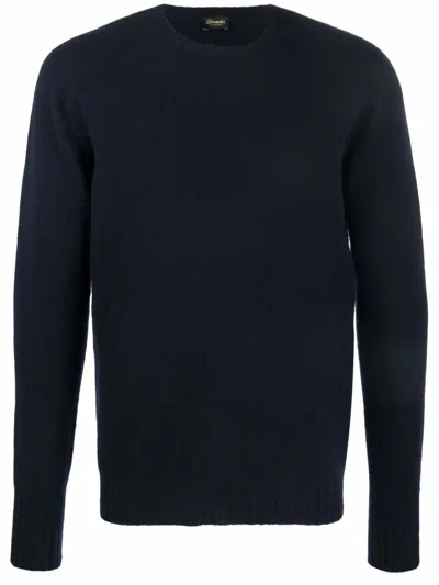 Drumohr Cashmere Crew Neck Sweater In Blue