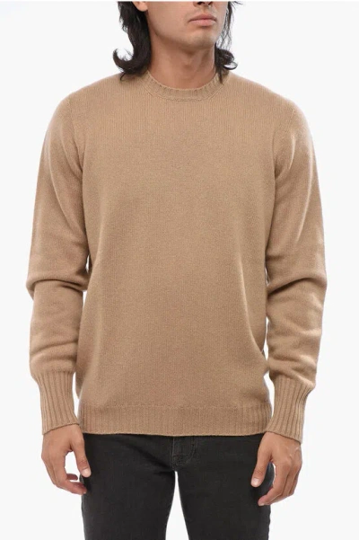 Drumohr Cashmere Crew-neck Sweater In Brown