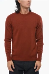 Drumohr Cashmere Crew-neck Sweater With Ribbed Edges In Brown