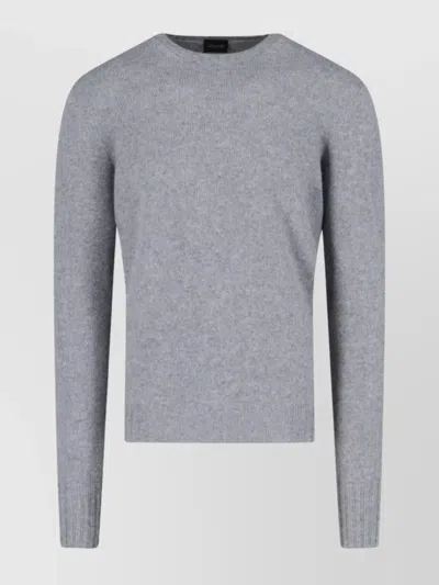 Drumohr Cashmere Crew Neck Sweater With Ribbed Finish