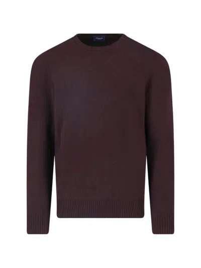 Drumohr Cashmere Crew-neck Sweater In Brown