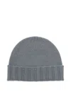Drumohr Grey Textured Beanie Hat In Green