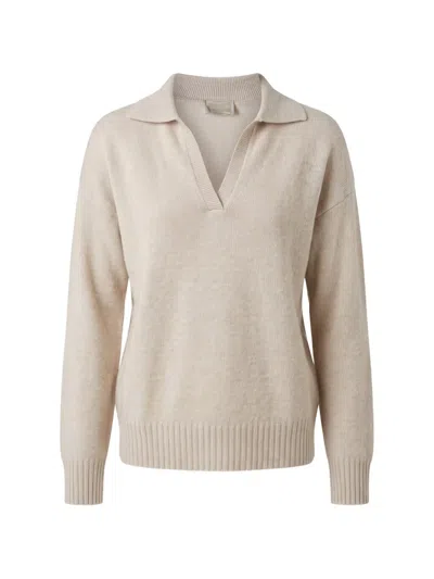 Drumohr Cashmere Polo-collar Sweater In Neutral