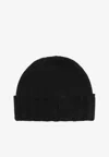 Drumohr Navy Blue Cashmere Beret In Black