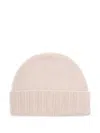 Drumohr Cashmere Ribbed Beanie In Neutral