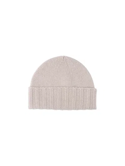 Drumohr Cashmere Rib-knit Beanie Hat In Neutral