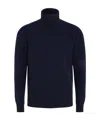 Drumohr Man Turtleneck Midnight Blue Size 48 Lambswool In Black