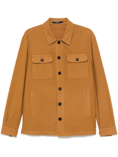 Drumohr Cashmere Shirt In Yellow & Orange