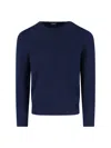 Drumohr Basic Sweater In Blue Wool Navy Tone In Blue