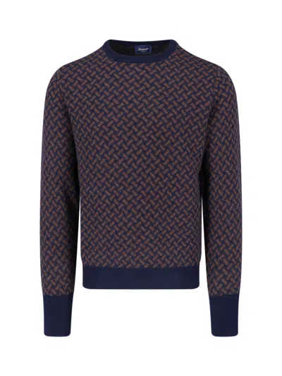 Drumohr Cashmere Crewneck Jumper In Brown