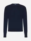Drumohr Black Wool Crew Neck Sweater In Blue