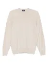 Drumohr Long Sleeve Crew-neck Sweater In Neutral