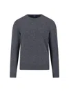 Drumohr Ribbed Hem Long Sleeve Crew Neck Sweater In Gray