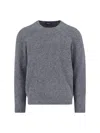 Drumohr Soft Textured Crewneck Sweater With Ribbed Cuffs In Gray