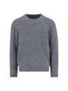 Drumohr Soft Textured Crewneck Sweater With Ribbed Cuffs In Multi