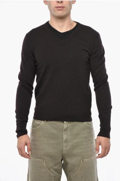 Drumohr Cashmere V-neck Sweater In Black