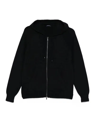 Drumohr Zip And Hood Jacket In Black