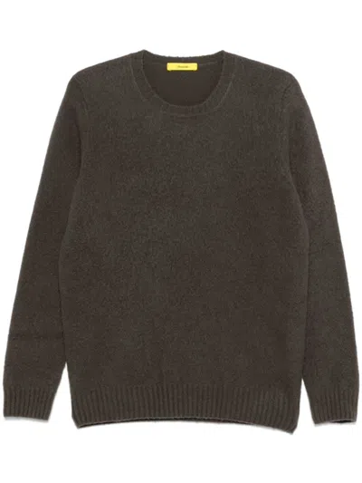 Drumohr Charcoal Grey Long Sleeve Crew Neck Sweater In Green