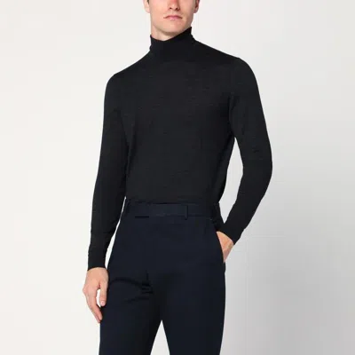 DRUMOHR DRUMOHR  CHARCOAL WOOL TURTLENECK SWEATER