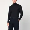 Drumohr Charcoal Wool Turtleneck Sweater In Black