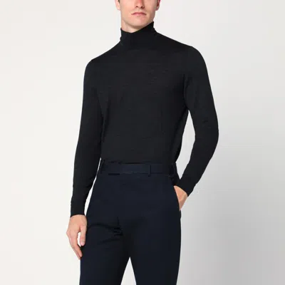 DRUMOHR DRUMOHR | CHARCOAL WOOL TURTLENECK SWEATER