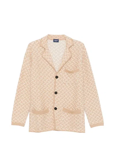 Drumohr Chest-pocket Cardigan In Neutral