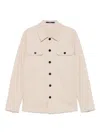 Drumohr Classic Button-up Linen Overshirt In Neutral