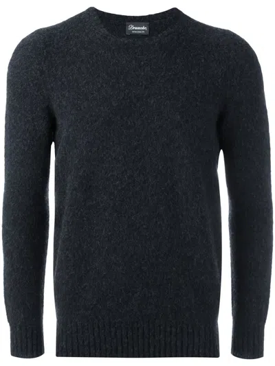 Drumohr Classic Crew Neck Sweater In Black