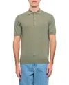 Drumohr Classic Green Cotton Polo Shirt With Button Placket In Green