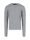 Drumohr Ribbed Crewneck Sweater Soft Texture In Grey