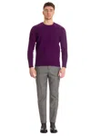 Drumohr Solid Color Pure Cashmere Crewneck Sweater In Purple