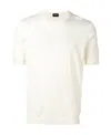 Drumohr Textured Short-sleeve Top With Classic Crew Neckline In White