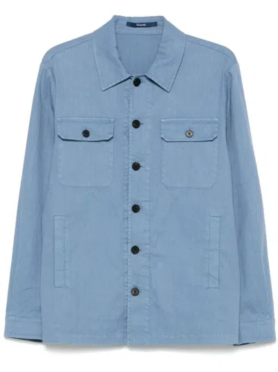 DRUMOHR DRUMOHR CLASSIC LINEN OVERSHIRT WITH BUTTON-UP FRONT