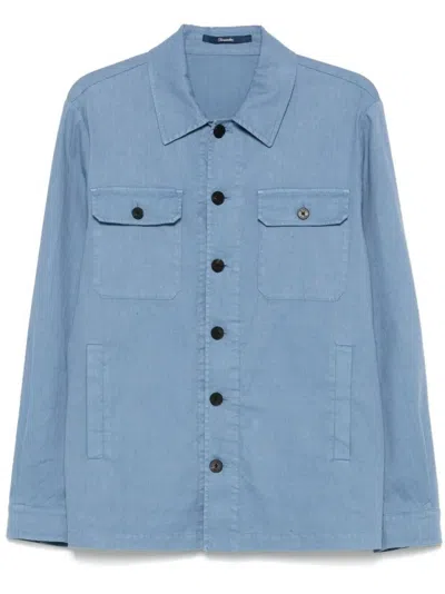 DRUMOHR CLASSIC LINEN OVERSHIRT WITH BUTTON-UP FRONT