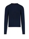 Drumohr Classic Sweater In Blue Cashmere Navy Tone